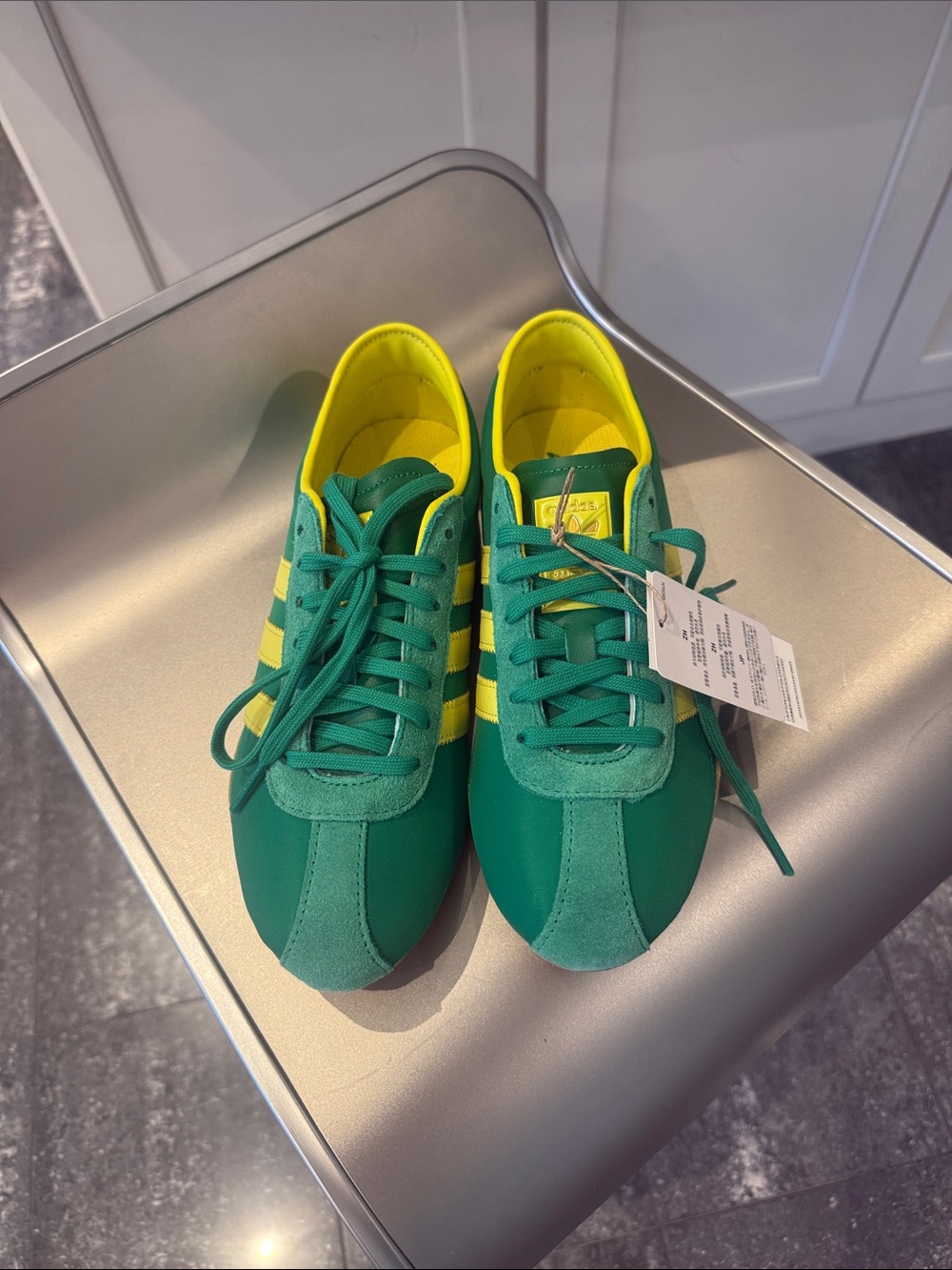 NIB adidas Tokyo Green and Yellow Women's Sneakers - Picture 2 of 8